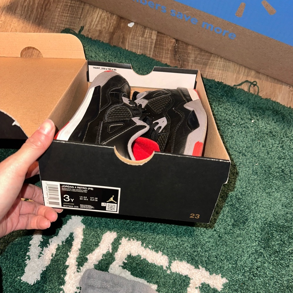 Jordan Kids Black and Red Sneakers